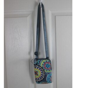 Vera Bradley Quilted Crossbody Phone Bag Multicolor Floral Medallion ID Window